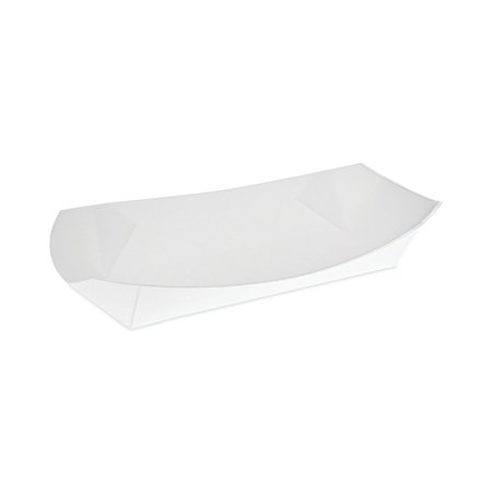 Pactiv Paper Hot Dog Tray with Perforations, 7.04x1.75x1.43, White, PK1000 PK DDOGTPAC